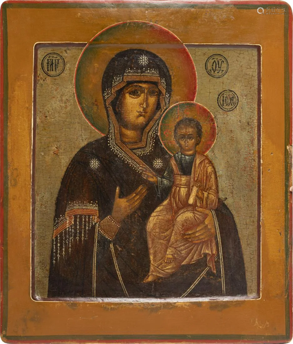 AN ICON SHOWING THE SMOLENSKAYA MOTHER OF GOD