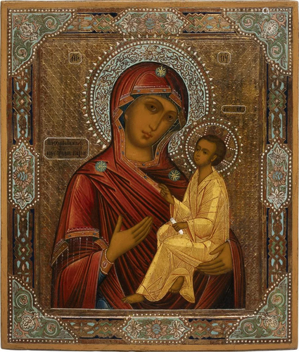 AN ICON SHOWING THE TIKHVINSKAYA MOTHER OF GOD