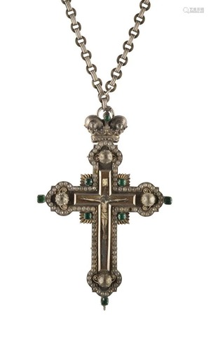 A SILVER-GILT PECTORAL CROSS