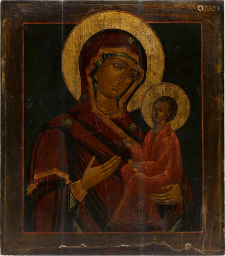 A MONUMENTAL ICON SHOWING THE TIKHVINSKAYA MOT…