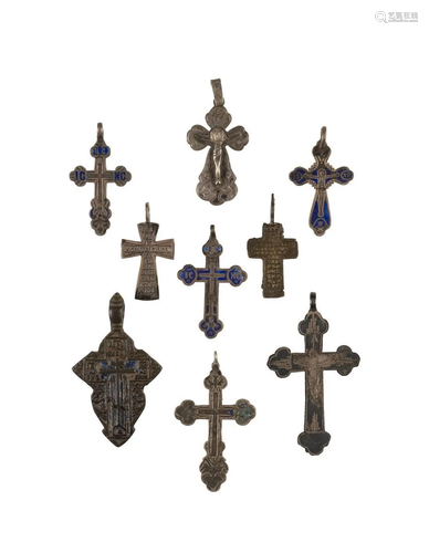 A COLLECTION OF NINE PECTORAL CROSSES