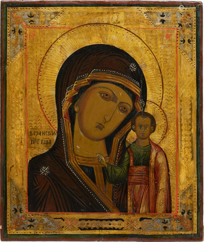 AN ICON SHOWING THE KAZANSKAYA MOTHER OF GOD