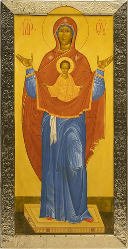 A MONUMENTAL ICON SHOWING THE MOTHER OF GOD O…