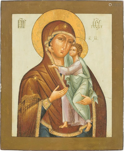 A LARGE ICON SHOWING THE TOLGSKAYA MOTHER OF GOD