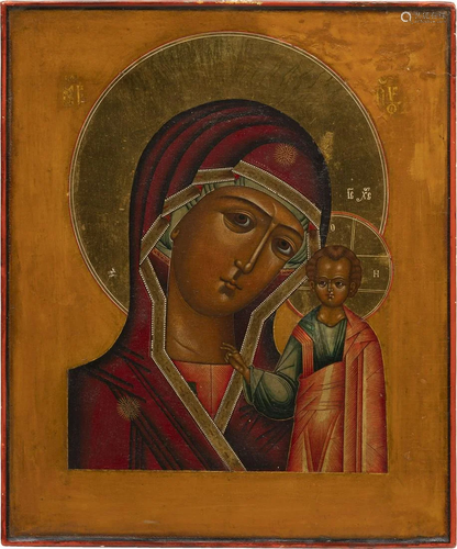 AN ICON SHOWING THE KAZANSKAYA MOTHER OF GOD