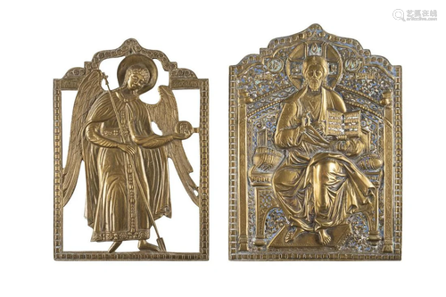 CHRIST PANTOCRATOR AND AN ARCHANGEL FROM A DEISIS