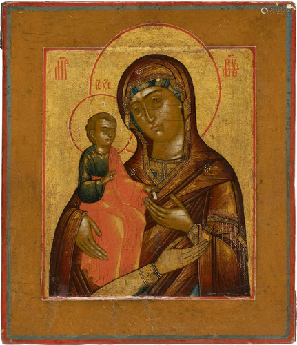 A SMALL ICON SHOWING THE THREE-HANDED MOTHER OF GOD