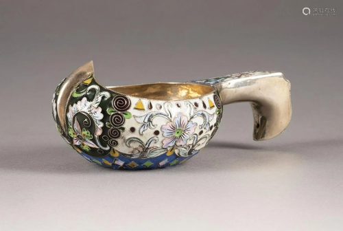 A SILVER AND CLOISONNÃ‰ ENAMEL KOVSH