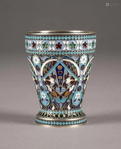 A SILVER-GILT AND CLOISONNÃ‰ ENAMEL BEAKER