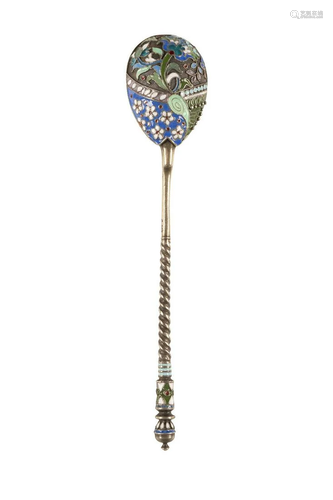 A SILVER-GILT AND CLOISONNÃ‰ ENAMEL SPOON