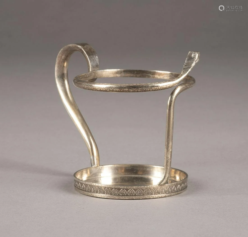 A SILVER TEAGLASS-HOLDER