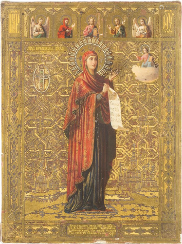 AN ICON SHOWING THE BOGOLUBSKAYA MOTHER OF GOD