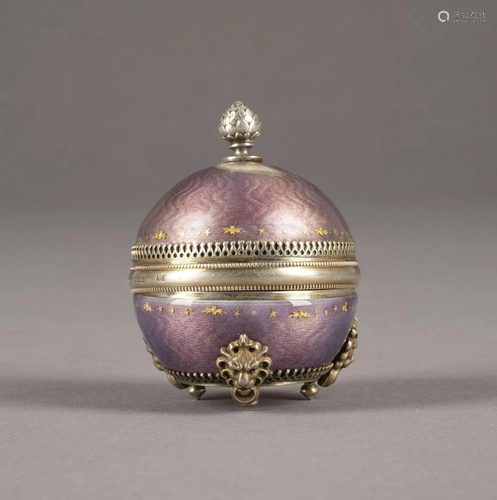 A SILVER-GILT AND GUILLOCHÃ‰ ENAMEL BOX