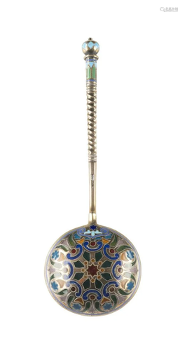 A LARGE SILVER-GILT AND PLIQUE-Ã€-JOUR SPOON