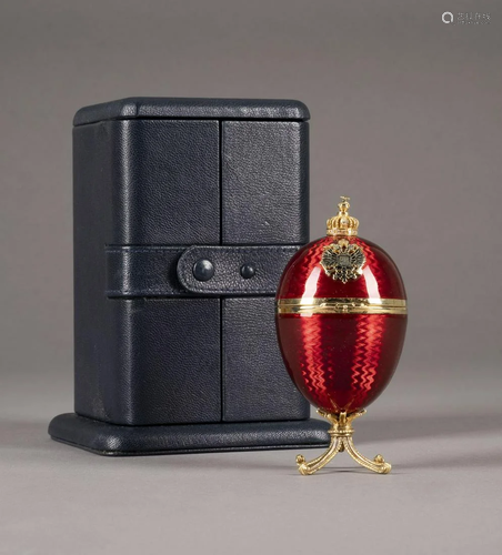 A GOLD, DIAMOND AND GUILLOCHÃ‰ ENAMEL EGG