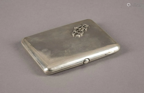 A SILVER CIGARETTE CASE WITH INITIALS