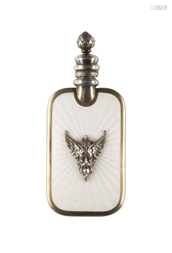 A SILVER AND GUILLOCHÃ‰ ENAMEL PERFUME BOTTLE