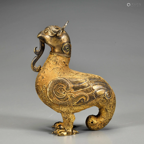 A Bronze Gilt Beast Qing Dynasty