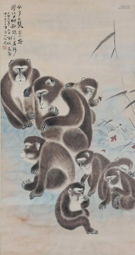 A Chinese Scroll Painting By Gao Jianfu