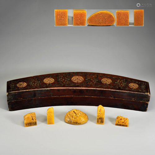 A Set of Carved Tianhuang Seals Qing Dynasty