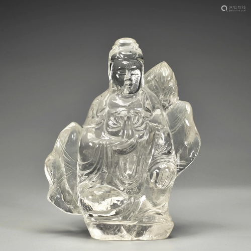 A Carved Rock Crystal Sculpture Qing Dynasty