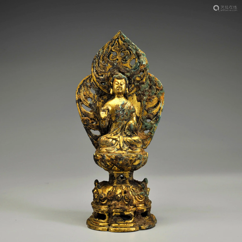 A Gilt-bronze Shakyamuni