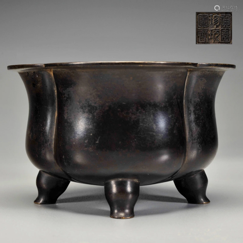 A Bronze Tripod Censer Qing Dynasty