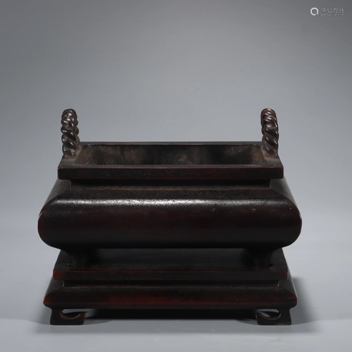 A Bronze Censer with Double Handles Qing Dynasty