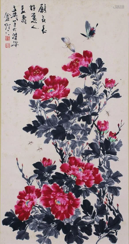 A Chinese Scroll Painting By Wang Xuetao