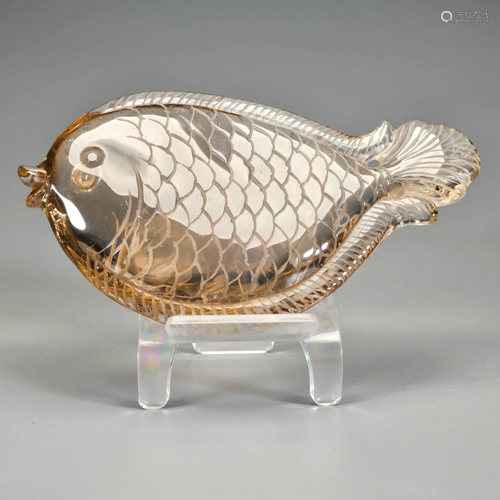 A Carved Rock Crystal Fish Qing Dynasty