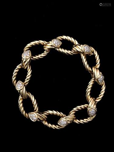 BOUCHERON, bracelet en or jaune 18k 750°/00, composé de mail...