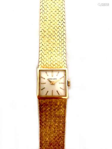 ETERNAMATIC Montre bracelet ruban de dame en or jaune 18 car...