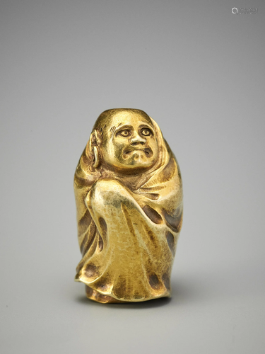 A VERY RARE SOLID GOLD OJIME PORTRAYING DARUMA