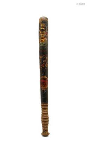 A rare Victorian Northamptonshire painted truncheon,