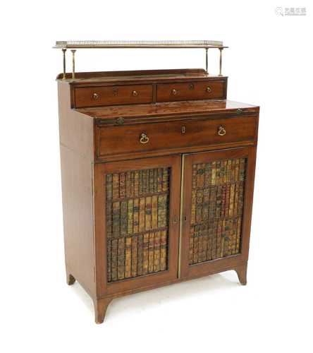 A regency mahogany side cabinet,