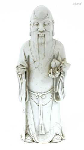 A Chinese blanc de chine figure of Shou-Lao