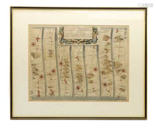 An 18th century linear road map by John Ogilby