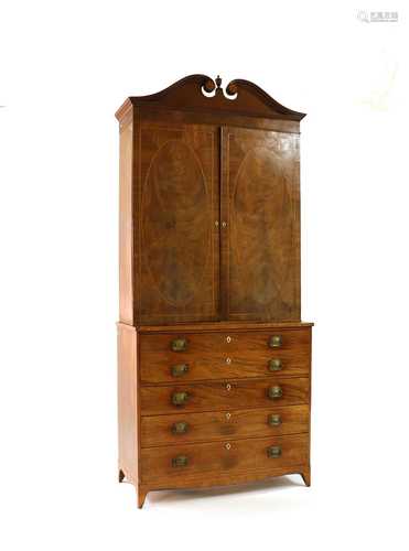 A George IV mahogany library cabinet,