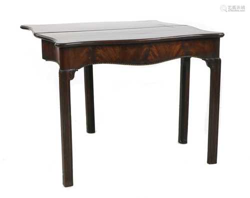 A George III Chippendale period mahogany tea table,