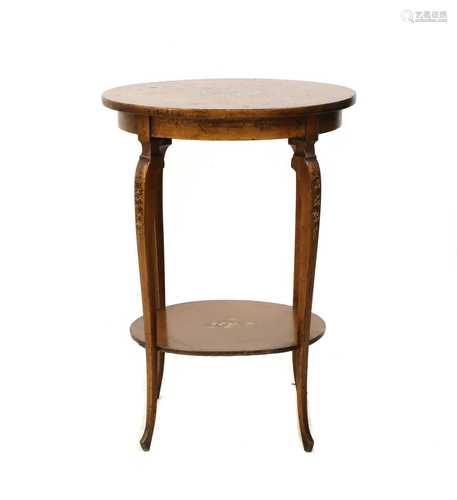 A small painted circular occasional table,