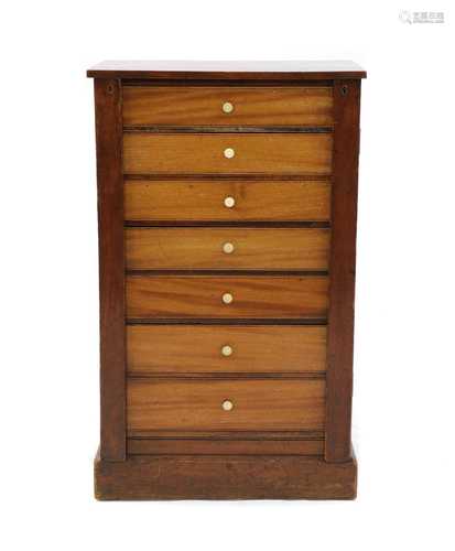 A mahogany wellington chest,