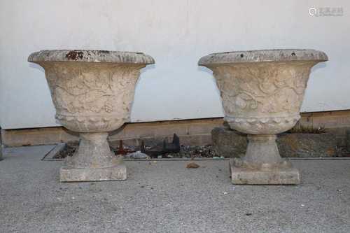 A pair of Haddonstone planters