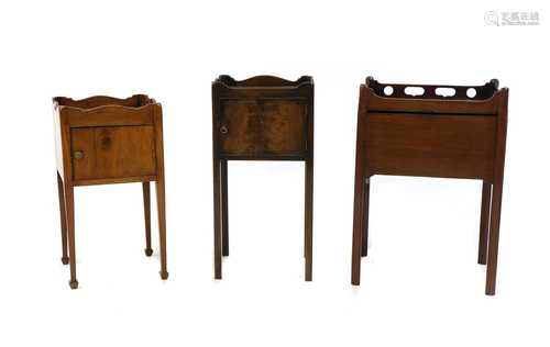 Three mahogany pot cupboards