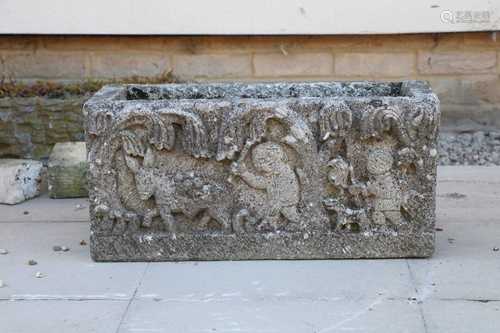 A Haddonstone style rectangular trough,