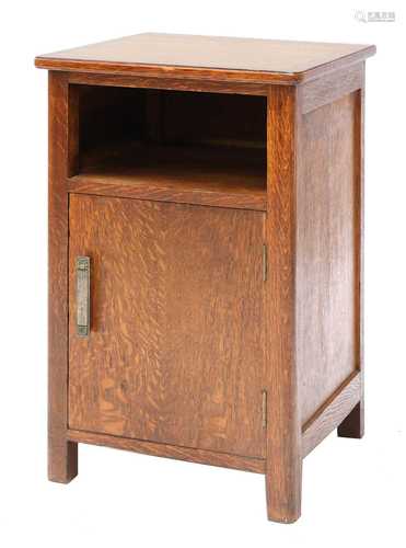 An Arts & Crafts oak bedside chest,