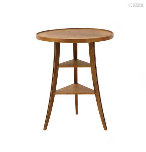 A contemporary walnut side table,