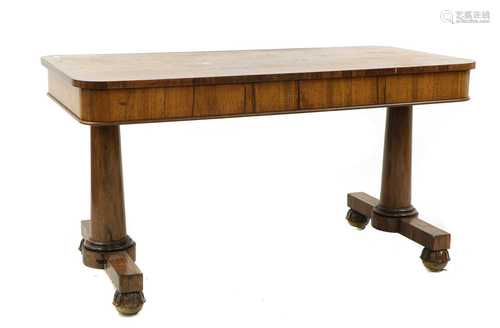 A rosewood library table,