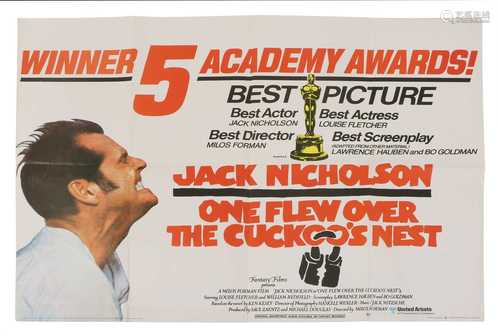 A 1975 British quad movie poster One Flew Over The Cuckoo's ...