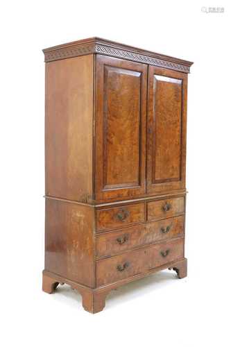 A mahogany linen press,