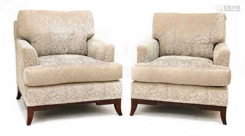 A pair of contemporary Baker lounge chairs,